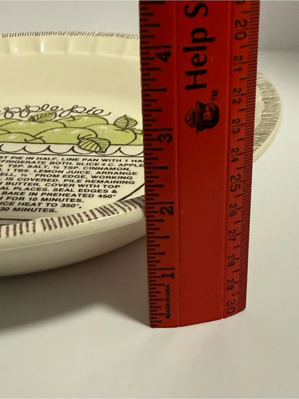 Vintage 1983 Royal China Apple Pie Recipe Plate Deep Dish